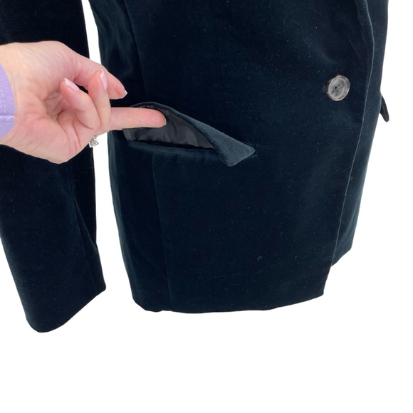 J. Crew Willa Stretch Velveteen Blazer 4 Blue - Picture 13 of 15